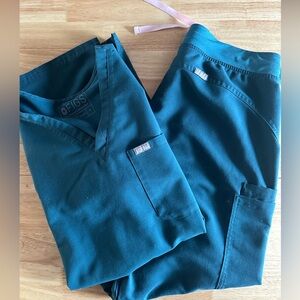 Figs Scrub Set Caribbean Blue M